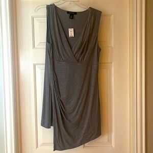 Never worn. Heather Gray long Tank with beaded neckline. Rayon/Spandex.